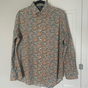 Polo by Ralph Lauren paisley regent custom fit button down shirt size L